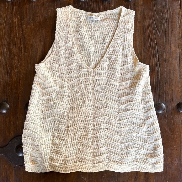 Madewell Sweaters - Madewell Textured Cream Tank Top/Sweater Vest